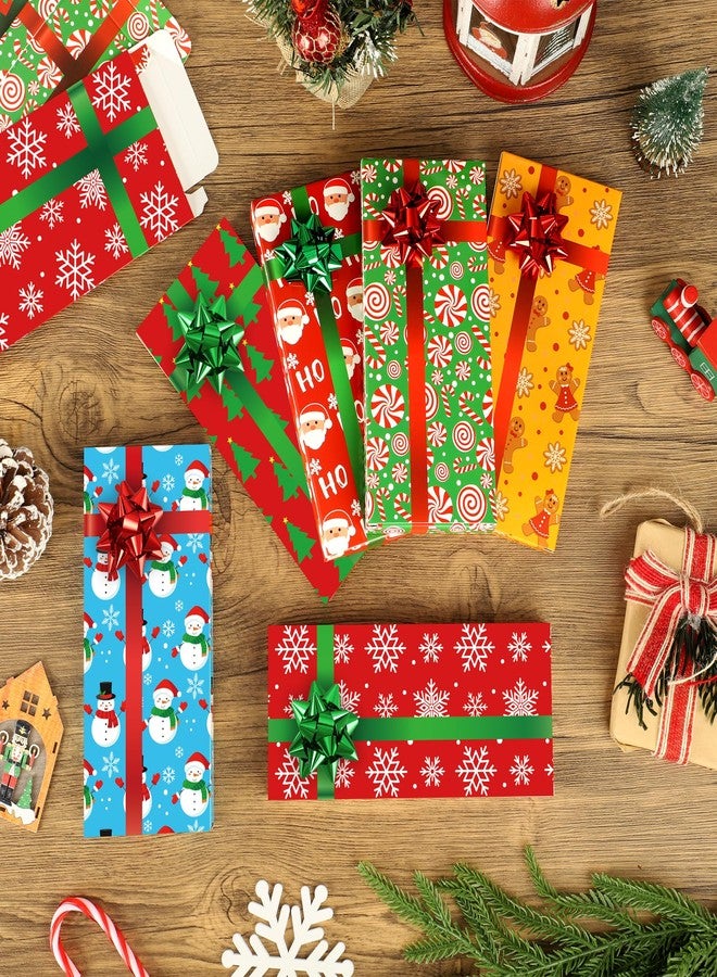 peony man 12 Pack Christmas Gift Card Holder Boxes with Bows and Tags Santa Claus Snowman Gift Card Boxes Christmas Tree Snowflake Gifts Wrap Box for Xmas Holiday Party Favors Gifts Wrapping - Image 3
